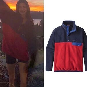 Patagonia Black and Red Snap-T Fleece